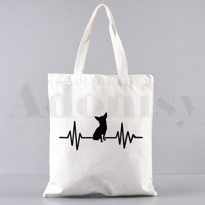 Chihuahua naljakas koer armas mood loom 90ndate käekotid õlakotid vabaaja ostlemine tüdrukute käekott naistele elegantne lõuendist kott