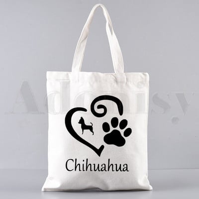 Chihuahua naljakas koer armas mood loom 90ndate käekotid õlakotid vabaaja ostlemine tüdrukute käekott naistele elegantne lõuendist kott