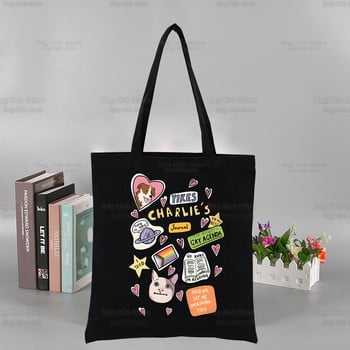 Heartstopper Graphic Printed Canvas Nick and Charlie Shoulder Bag Γυναικεία Harajuku Funny Eco Romance Tv Show Shopper Bag