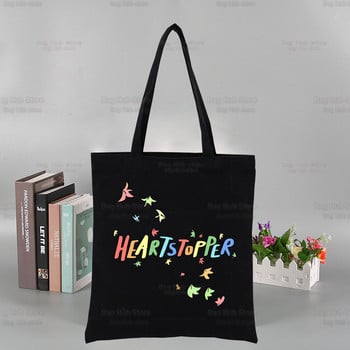 Heartstopper Graphic Printed Canvas Nick and Charlie Shoulder Bag Γυναικεία Harajuku Funny Eco Romance Tv Show Shopper Bag