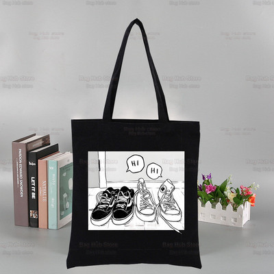 „Heartstopper“ grafinis spausdintas drobinis Niko ir Čarlio peties krepšys, moteriškas „Harajuku“ Juokingas ekologinis romantikos televizijos šou krepšys pirkėjui