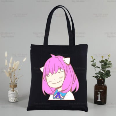 SPYFAMILY Anya Mugav lõuend Jaapani anime spioon x perekond mustad kotid vabaaja tüdrukute kandik Eco Shopper SpyFamily õlakotid