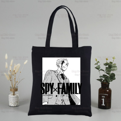 SPYFAMILY Anya Mugav lõuend Jaapani anime spioon x perekond mustad kotid vabaaja tüdrukute kandik Eco Shopper SpyFamily õlakotid