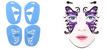 Πρότυπο μακιγιάζ προσώπου OPHIR επαναχρησιμοποιήσιμης βαφής προσώπου & στένσιλ για προσωρινό τατουάζ Body Art για το Halloween Party FA01-FA25
