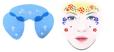 OPHIR atkārtoti lietojama sejas krāsa un pagaidu tetovēšanas trafarets Body Art sejas dizaina grima veidne Helovīna ballītei FA01-FA25