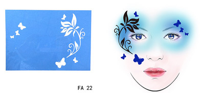 OPHIR atkārtoti lietojama sejas krāsa un pagaidu tetovēšanas trafarets Body Art sejas dizaina grima veidne Helovīna ballītei FA01-FA25