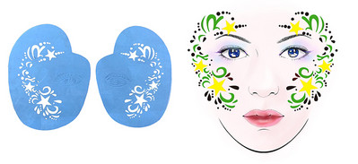 OPHIR atkārtoti lietojama sejas krāsa un pagaidu tetovēšanas trafarets Body Art sejas dizaina grima veidne Helovīna ballītei FA01-FA25