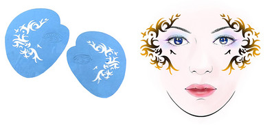 OPHIR atkārtoti lietojama sejas krāsa un pagaidu tetovēšanas trafarets Body Art sejas dizaina grima veidne Helovīna ballītei FA01-FA25