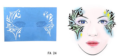 OPHIR atkārtoti lietojama sejas krāsa un pagaidu tetovēšanas trafarets Body Art sejas dizaina grima veidne Helovīna ballītei FA01-FA25