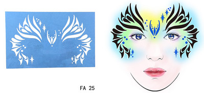 OPHIR atkārtoti lietojama sejas krāsa un pagaidu tetovēšanas trafarets Body Art sejas dizaina grima veidne Helovīna ballītei FA01-FA25