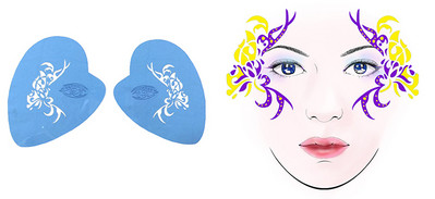 OPHIR atkārtoti lietojama sejas krāsa un pagaidu tetovēšanas trafarets Body Art sejas dizaina grima veidne Helovīna ballītei FA01-FA25