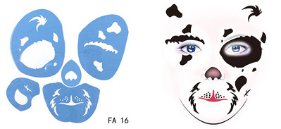 OPHIR atkārtoti lietojama sejas krāsa un pagaidu tetovēšanas trafarets Body Art sejas dizaina grima veidne Helovīna ballītei FA01-FA25