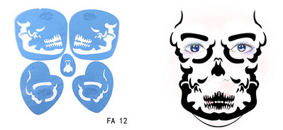 OPHIR atkārtoti lietojama sejas krāsa un pagaidu tetovēšanas trafarets Body Art sejas dizaina grima veidne Helovīna ballītei FA01-FA25