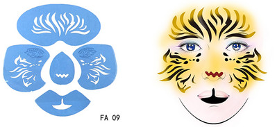 OPHIR atkārtoti lietojama sejas krāsa un pagaidu tetovēšanas trafarets Body Art sejas dizaina grima veidne Helovīna ballītei FA01-FA25