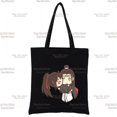 Mo Dao Zu Shi Graphic Wei Wuxian Lan Wangji Slatka modna crna platnena torba Harajuku ženske torbe Vintage ručna torba Torba na rame