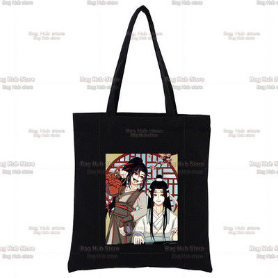 Mo Dao Zu Shi Graphic Wei Wuxian Lan Wangji Slatka modna crna platnena torba Harajuku ženske torbe Vintage ručna torba Torba na rame