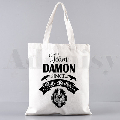 Vampīra dienasgrāmatas Harajuku 90. gadi Drukātas grafiskas rokassomas Plecu somas Ikdienas iepirkšanās meiteņu rokassomiņas Sievietēm Eleganta audekla soma