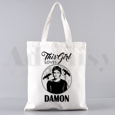 Vampīra dienasgrāmatas Harajuku 90. gadi Drukātas grafiskas rokassomas Plecu somas Ikdienas iepirkšanās meiteņu rokassomiņas Sievietēm Eleganta audekla soma