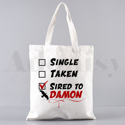 Vampīra dienasgrāmatas Harajuku 90. gadi Drukātas grafiskas rokassomas Plecu somas Ikdienas iepirkšanās meiteņu rokassomiņas Sievietēm Eleganta audekla soma