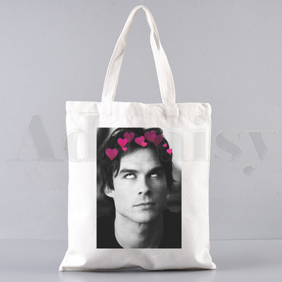 Vampīra dienasgrāmatas Harajuku 90. gadi Drukātas grafiskas rokassomas Plecu somas Ikdienas iepirkšanās meiteņu rokassomiņas Sievietēm Eleganta audekla soma