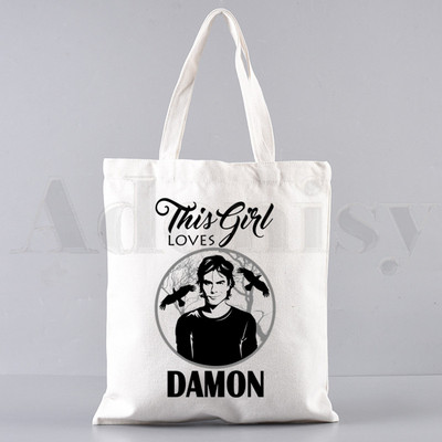 Vampīra dienasgrāmatas Harajuku 90. gadi Drukātas grafiskas rokassomas Plecu somas Ikdienas iepirkšanās meiteņu rokassomiņas Sievietēm Eleganta audekla soma