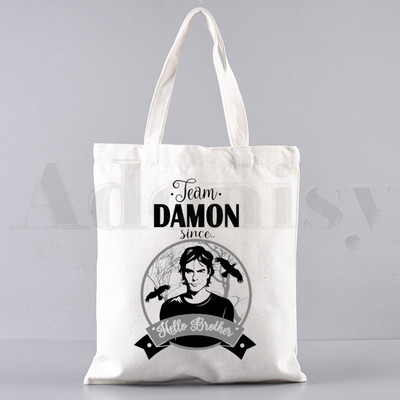 Vampīra dienasgrāmatas Harajuku 90. gadi Drukātas grafiskas rokassomas Plecu somas Ikdienas iepirkšanās meiteņu rokassomiņas Sievietēm Eleganta audekla soma