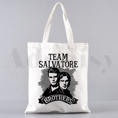 Vampīra dienasgrāmatas Harajuku 90. gadi Drukātas grafiskas rokassomas Plecu somas Ikdienas iepirkšanās meiteņu rokassomiņas Sievietēm Eleganta audekla soma