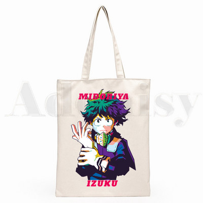 Boku No Hero My Hero Academia Deku Bakugou Anime Graphic Cartoon Print Shopping Bags Djevojačka moda Casual Pacakge Ručna torba