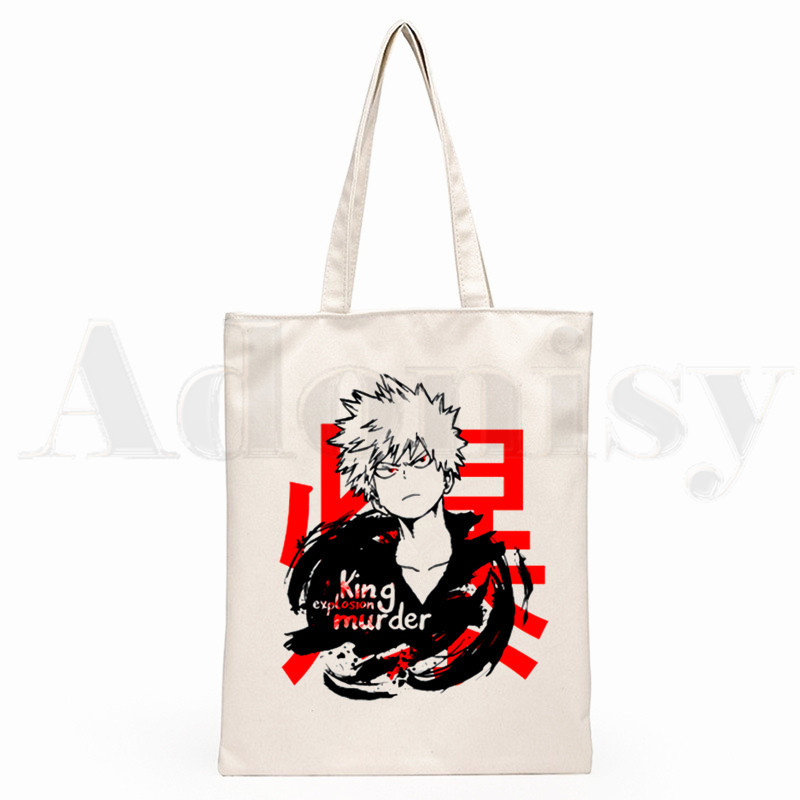 Boku No Hero My Hero Academia Deku Bakugou Anime Graphic Cartoon Print Shopping Bags Djevojačka moda Casual Pacakge Ručna torba