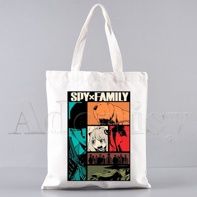 SPYFAMILY pircēju somas Iepirkumu soma SPY*FAMILY Tote Bag Plecu soma Audekla somas Lielas ietilpības koledžas rokassomiņa