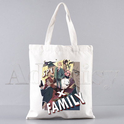 SPYFAMILY pircēju somas Iepirkumu soma SPY*FAMILY Tote Bag Plecu soma Audekla somas Lielas ietilpības koledžas rokassomiņa