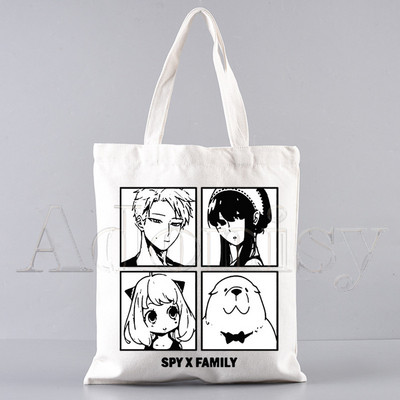 SPYFAMILY pircēju somas Iepirkumu soma SPY*FAMILY Tote Bag Plecu soma Audekla somas Lielas ietilpības koledžas rokassomiņa