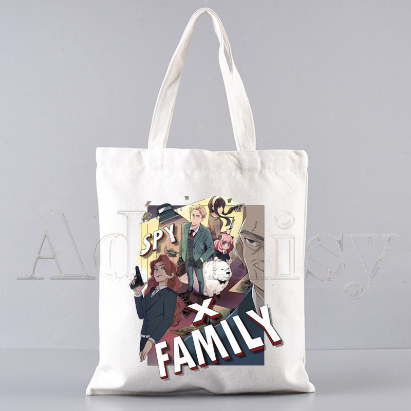 SPYFAMILY pircēju somas Iepirkumu soma SPY*FAMILY Tote Bag Plecu soma Audekla somas Lielas ietilpības koledžas rokassomiņa