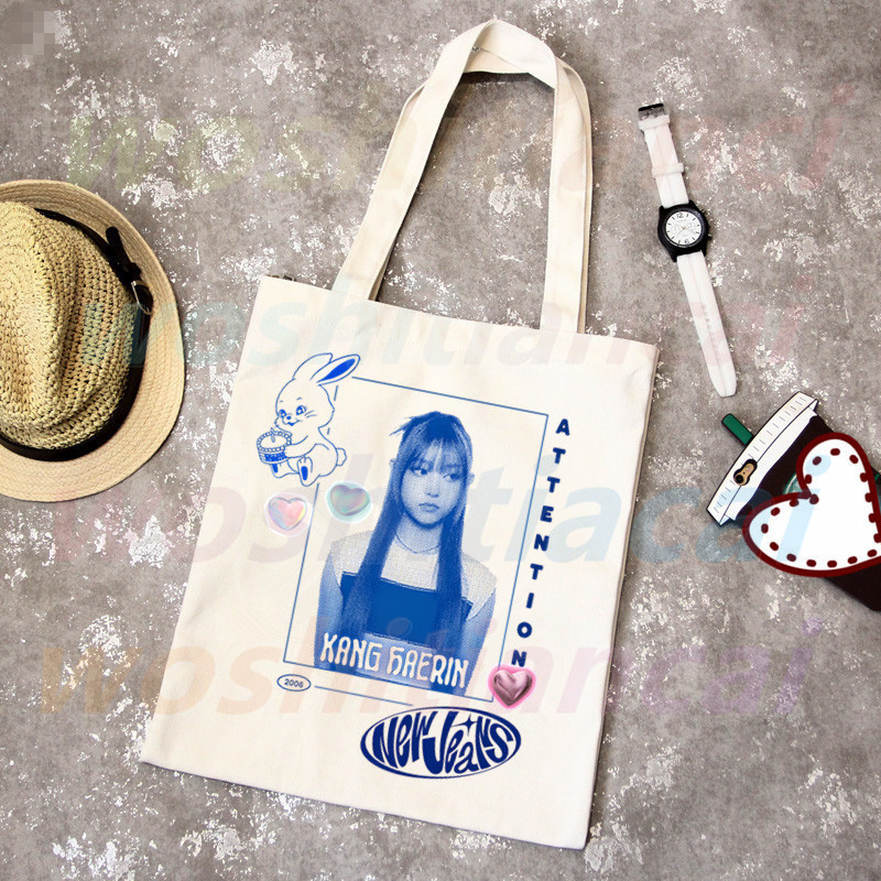 New Jeans Kpop shopping torbe u korejskom stilu Shopping Bag Bunny NewJeans Tote Bag Torba na rame Platnene torbe Velika studentska torba
