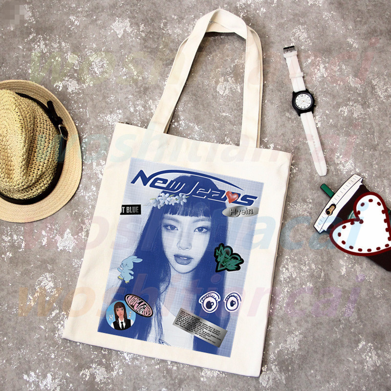New Jeans Kpop shopping torbe u korejskom stilu Shopping Bag Bunny NewJeans Tote Bag Torba na rame Platnene torbe Velika studentska torba