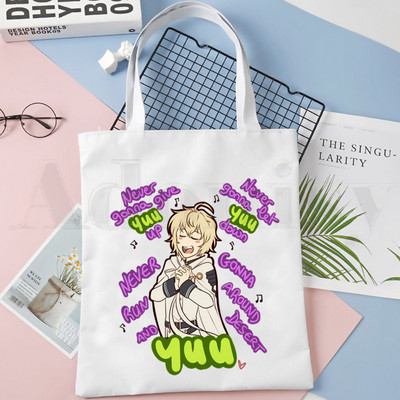 Anime Seraph of The End Hiiragi Shinoa Graphic Handbags Τσάντες ώμου Casual Shopping Girls Handbag Γυναικεία Κομψή τσάντα από καμβά