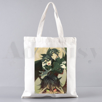 Anime Seraph of The End Hiiragi Shinoa Grafiskas rokassomas Plecu somas Ikdienas iepirkšanās Meiteņu rokassomas Sievietēm Eleganta audekla soma