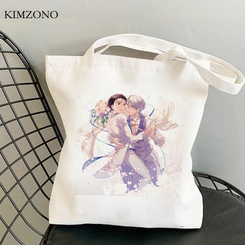 Τσάντα αγορών Yuri on Ice bolsa shopper οικολογική τσάντα παντοπωλείου tote bolsas επαναχρησιμοποιήσιμες προσαρμοσμένες