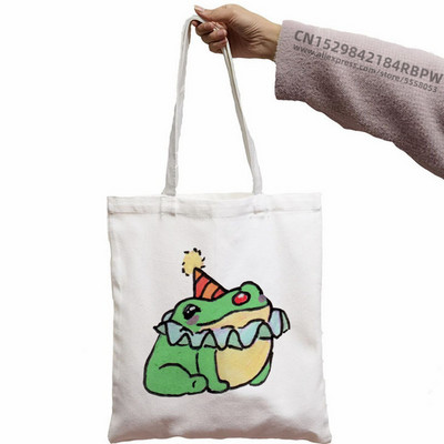 Trečiadienis Frog MILF Moteriškos rankinės Medžiaginis drobinis krepšys Juodas Apsipirkimo Kelionės Moteriški Ekologiški daugkartinio naudojimo pečių krepšiai