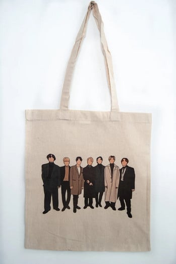 Τσάντα Kpop Style Totebag / Τσάντα από γιούτα Καμβά τσάντα αγορών Τσάντες μόδας Τσάντες καταστήματος Κορεατικού στυλ Casual τσάντα για αγορές Κορέα Τσάντα ίδιου στυλ