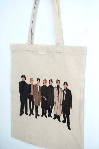 Τσάντα Kpop Style Totebag / Τσάντα από γιούτα Καμβά τσάντα αγορών Τσάντες μόδας Τσάντες καταστήματος Κορεατικού στυλ Casual τσάντα για αγορές Κορέα Τσάντα ίδιου στυλ