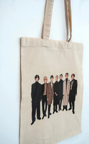 Τσάντα Kpop Style Totebag / Τσάντα από γιούτα Καμβά τσάντα αγορών Τσάντες μόδας Τσάντες καταστήματος Κορεατικού στυλ Casual τσάντα για αγορές Κορέα Τσάντα ίδιου στυλ