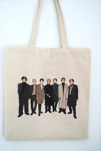 Torba u Kpop stilu / torba od jute Platnena torba za kupnju Modne torbe za kupnju Ležerna torba u korejskom stilu za kupovinu Korejska torba istog stila