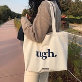 Τσάντα Shopper Canvas Canvas Tote Bag Aesthetic Ecobag Beastrs Τσάντες αγορών που δίνονται από ύφασμα Anime Λευκές τσάντες χειρός Kawaii