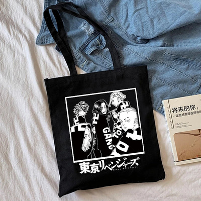 Manga Tokyo Revengers Τσάντα αγορών Γραφική Tote Gothic Τσάντα Shopper Γυναικεία πάνινη τσάντα ώμου Γυναικεία Ulzzang Eco Μεγάλης χωρητικότητας