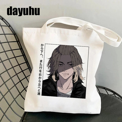 Manga Tokyo Revengers Τσάντα αγορών Γραφική Tote Gothic Τσάντα Shopper Γυναικεία πάνινη τσάντα ώμου Γυναικεία Ulzzang Eco Μεγάλης χωρητικότητας
