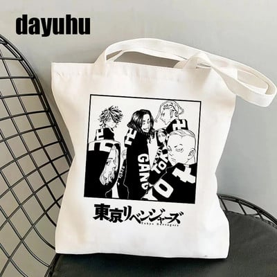 Manga Tokyo Revengers Τσάντα αγορών Γραφική Tote Gothic Τσάντα Shopper Γυναικεία πάνινη τσάντα ώμου Γυναικεία Ulzzang Eco Μεγάλης χωρητικότητας