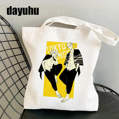 Manga Tokyo Revengers Τσάντα αγορών Γραφική Tote Gothic Τσάντα Shopper Γυναικεία πάνινη τσάντα ώμου Γυναικεία Ulzzang Eco Μεγάλης χωρητικότητας