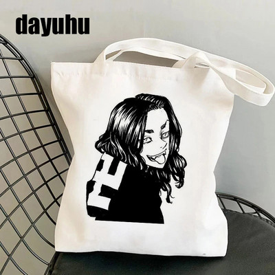 Manga Tokyo Revengers Τσάντα αγορών Γραφική Tote Gothic Τσάντα Shopper Γυναικεία πάνινη τσάντα ώμου Γυναικεία Ulzzang Eco Μεγάλης χωρητικότητας