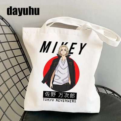 Manga Tokyo Revengers Τσάντα αγορών Γραφική Tote Gothic Τσάντα Shopper Γυναικεία πάνινη τσάντα ώμου Γυναικεία Ulzzang Eco Μεγάλης χωρητικότητας